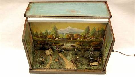 Antique Cooper shop diorama with people and tools c1885 : Item # 5069