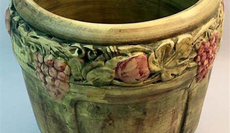 Antique Roseville Pottery Jardiniere 1900s Blended Majolica