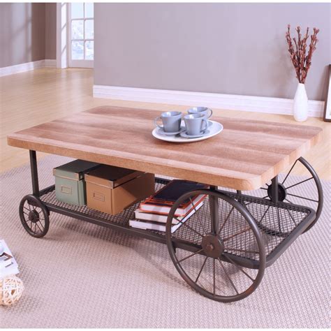 Antique Coffee Table With Wheels