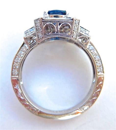 antique diamond ring set with sapphire