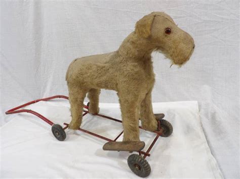 Antique Dog Push Toy