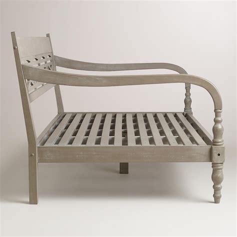 Antique Gray Wood Indonesian Daybed Frame Wooden daybed, Daybed