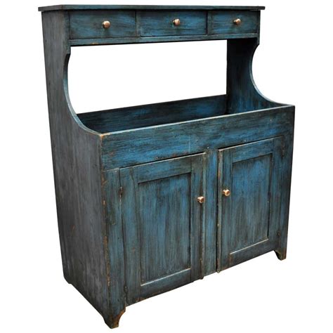 Antique Painted Stepback Cupboard