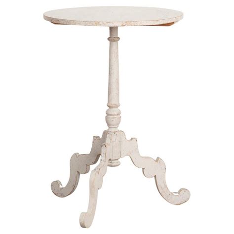 Antique White Round Side Table