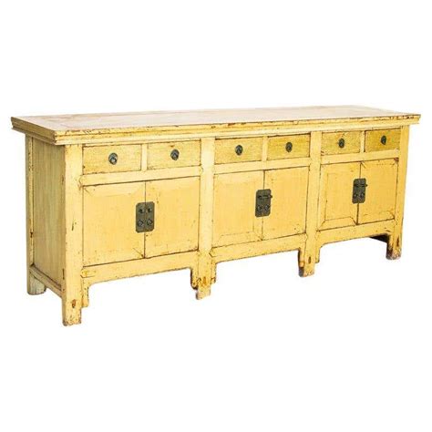 Antique Yellow Buffet Sideboard