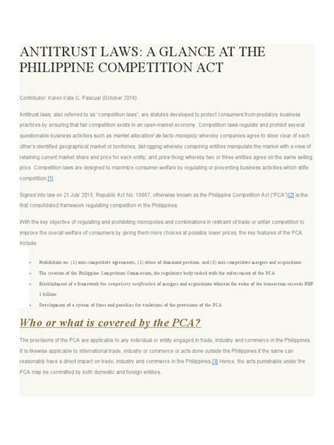 antitrust law philippines