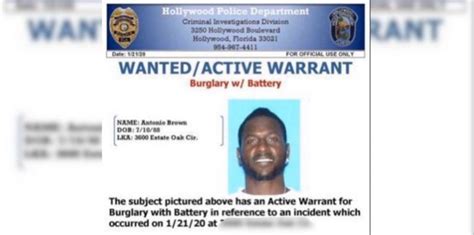 antonio brown arrest warrant