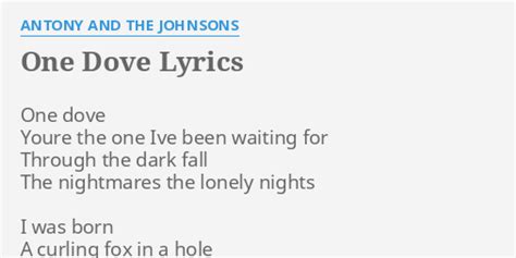 antony and the johnsons lyrics