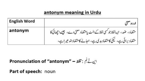antonyms meaning in urdu with examples