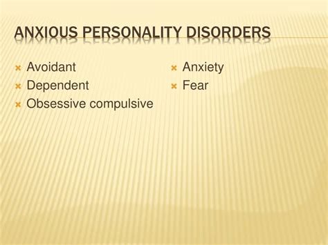 anxious personality disorders