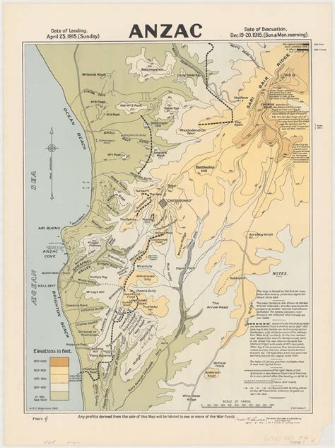 anzac cove gallipoli topography map