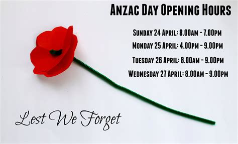 anzac day trading hours template