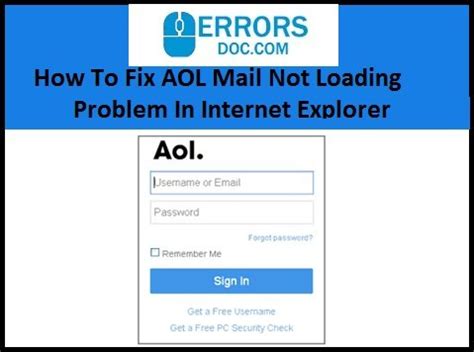 aol mail will not load on computer