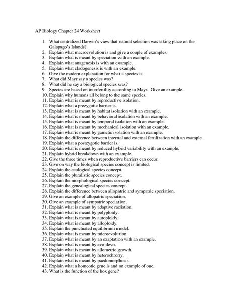 Ap Biology Chapter 24 Reading Guide Answers Victoria Brown Ap Biology