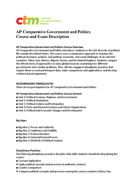ap comparative government ced