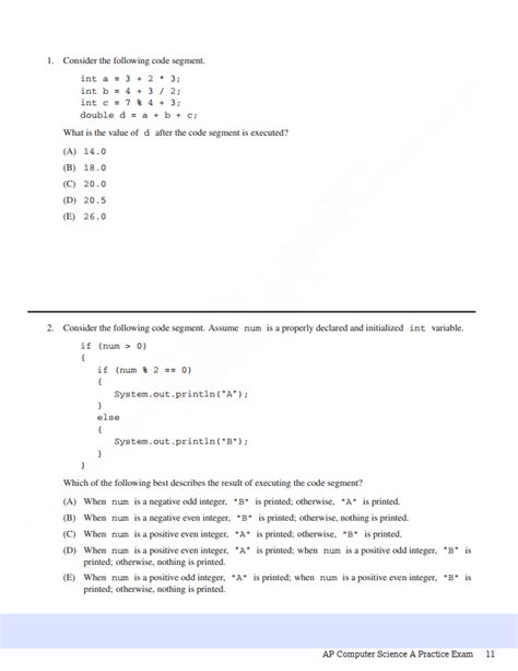 ap computer science multiple choice questions with answers 2020