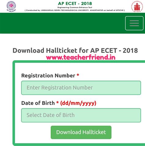 ap ecet hall ticket download 2018