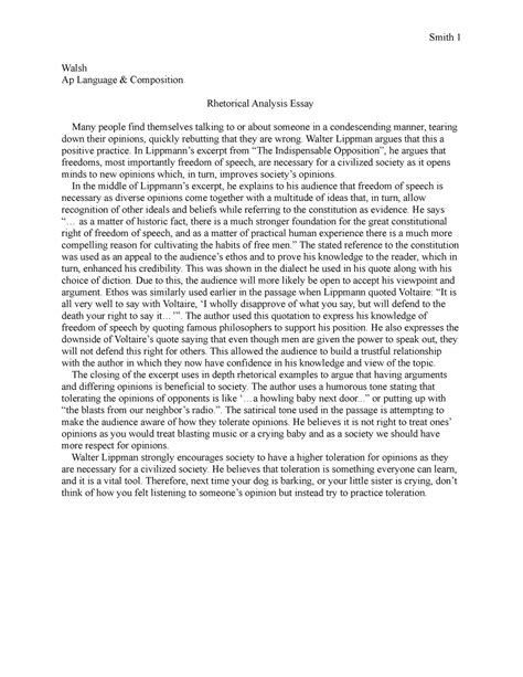 ap lang rhetorical essay example