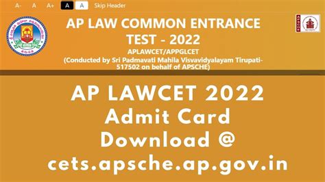 ap lawcet 2022 hall ticket download