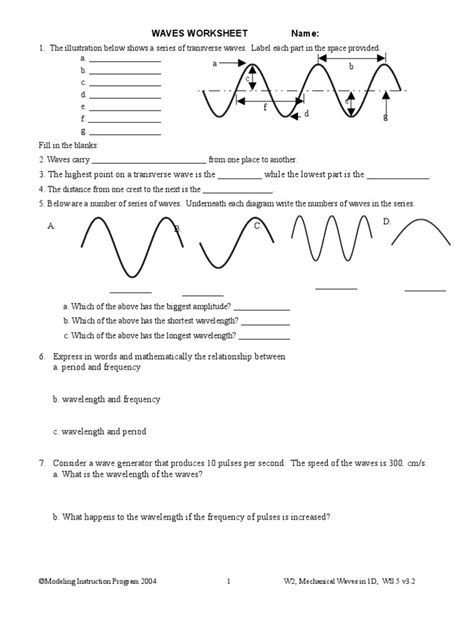 ap physics worksheet mechanical waves review answer key