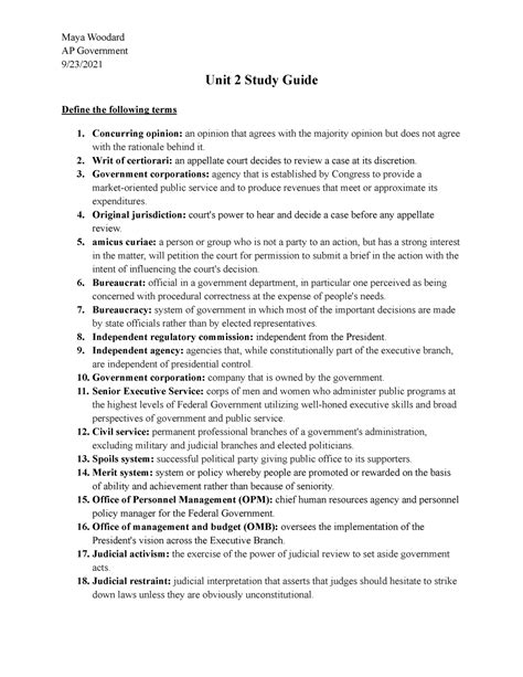 ap us government unit 2 study guide