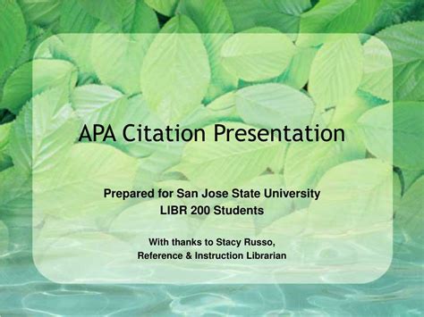 apa citation of powerpoint slides