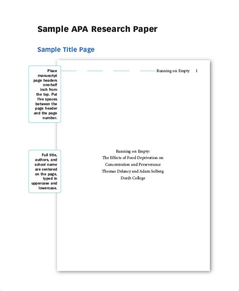 apa format for research papers