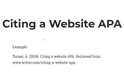 apa format in text website