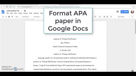 apa format template google docs example