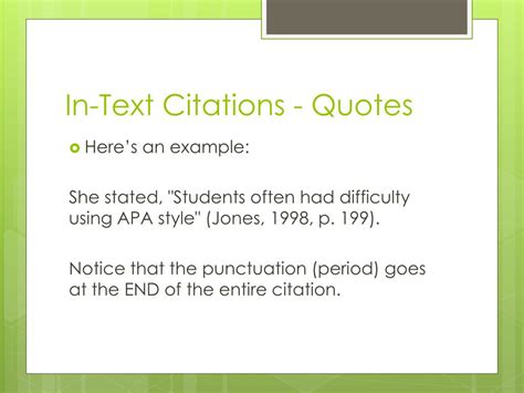 apa in text citation for powerpoint slides