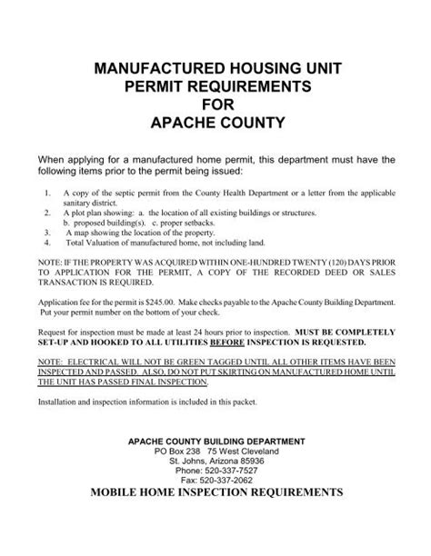 Apache County Building Requirements