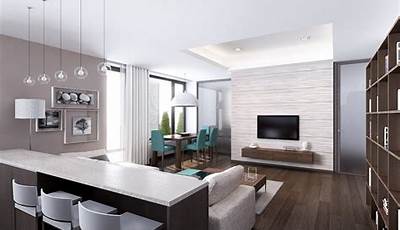 Apartment Living Room And Kitchen Interior Design