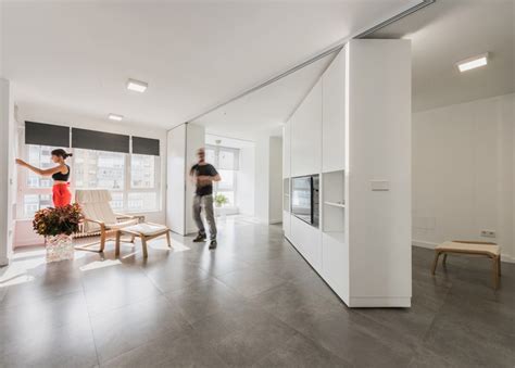 Minimalist apartment with a rotating wall digsdigs