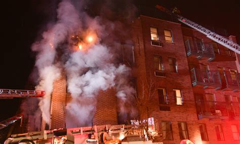 apartment building on fire