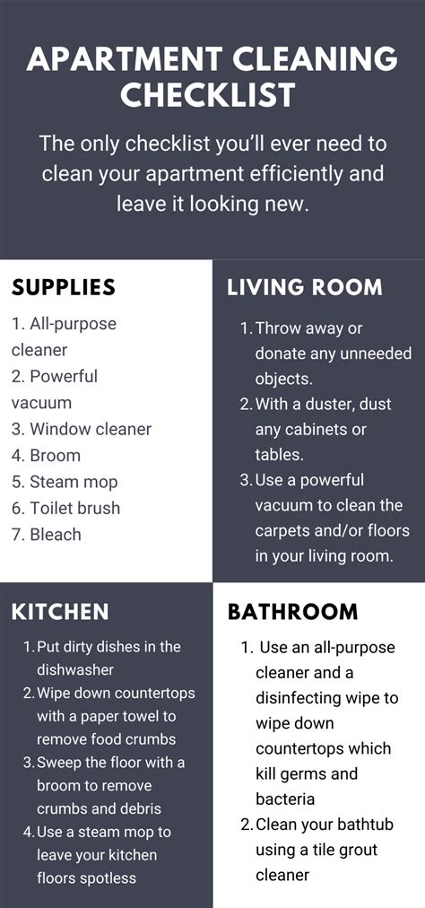 apartment cleaning checklist