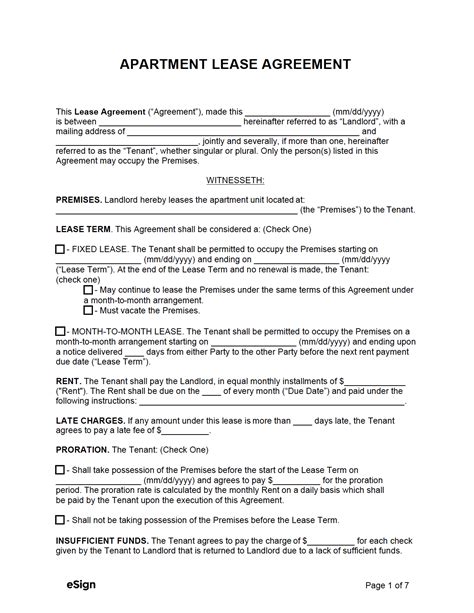 Apartment Lease Pdf