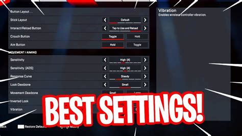 apex legends pro settings 2023