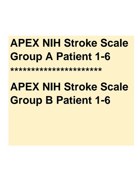 Apex NIH Stroke Scale