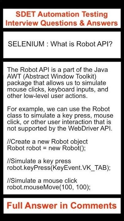 api automation using selenium interview questions