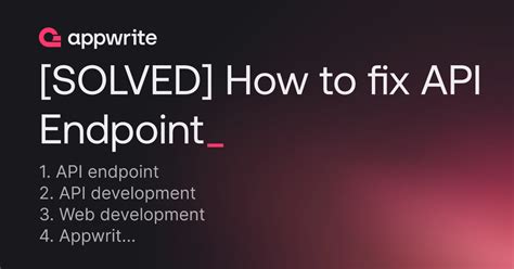 Api Endpoint Not Working