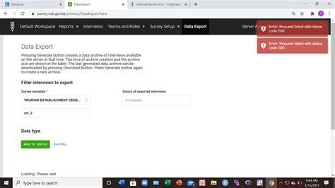 api request failed with status code 500