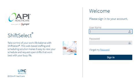 api shift select unc