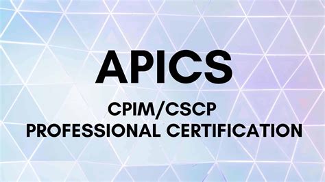 apics cpim certification online