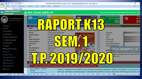 aplikasi raport k13 sd kang martho