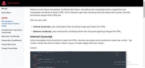 Aplikasi Pembelajaran JavaScript