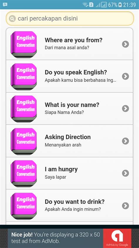 Aplikasi untuk Mempraktekkan Bahasa Inggris
