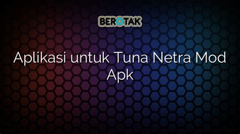 Aplikasi untuk Tuna Netra di Indonesia