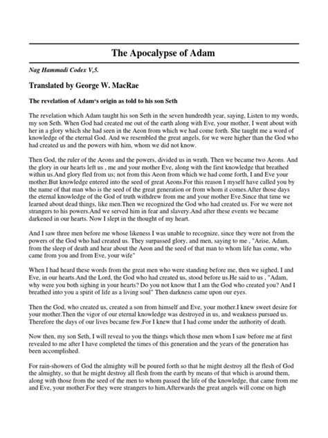 Currently - Apocalypse Of Adam Pdf Going Viral