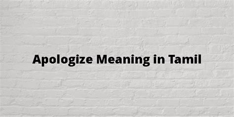 apologize meaning in tamil with example