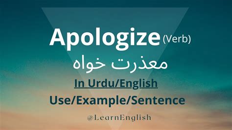 apologize meaning in urdu with example